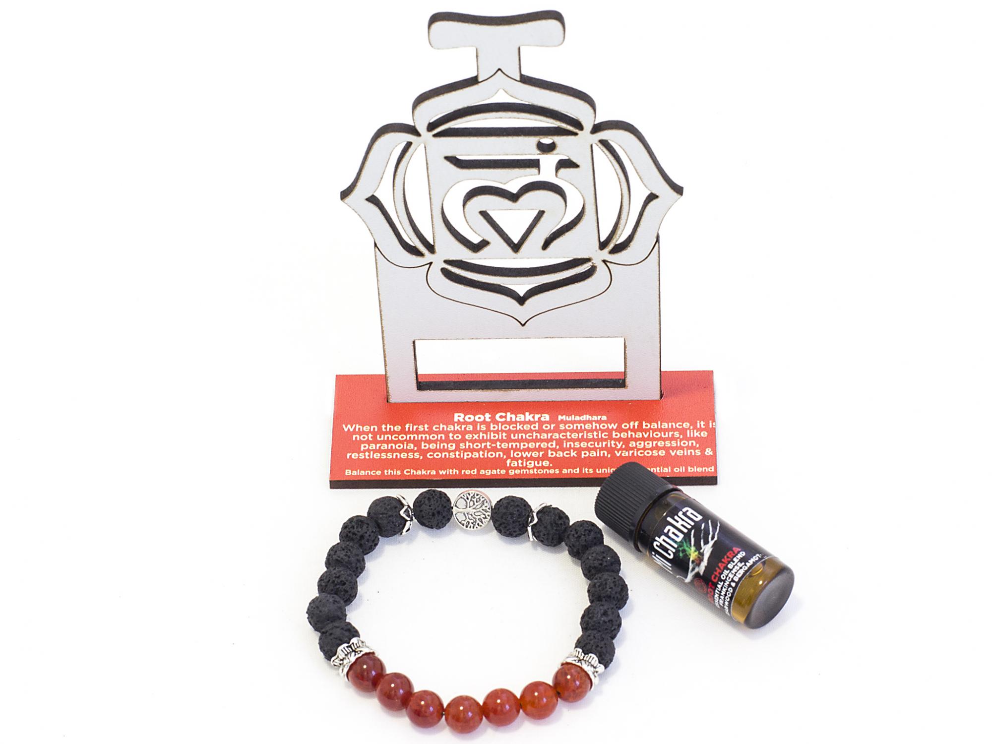 1. Root Chakra Diffuser Bracelet Black Lava