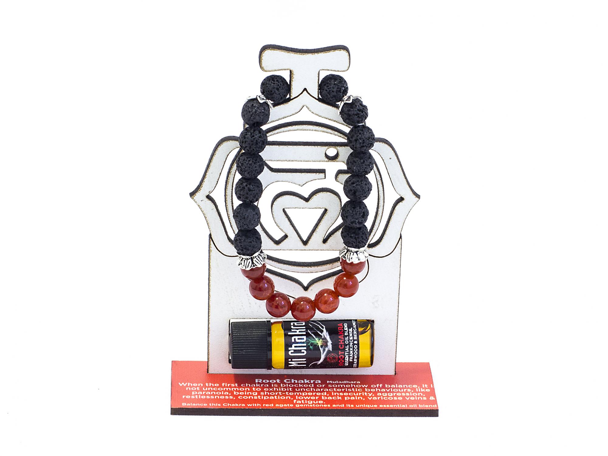 1. Root Chakra Diffuser Bracelet Black Lava