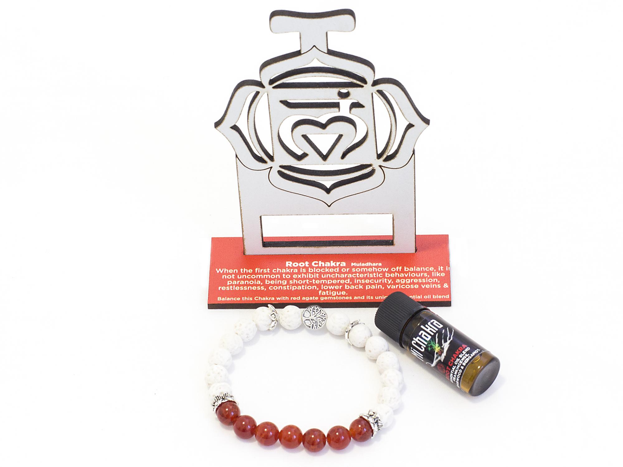 1. Root Chakra Diffuser Bracelet White Lava
