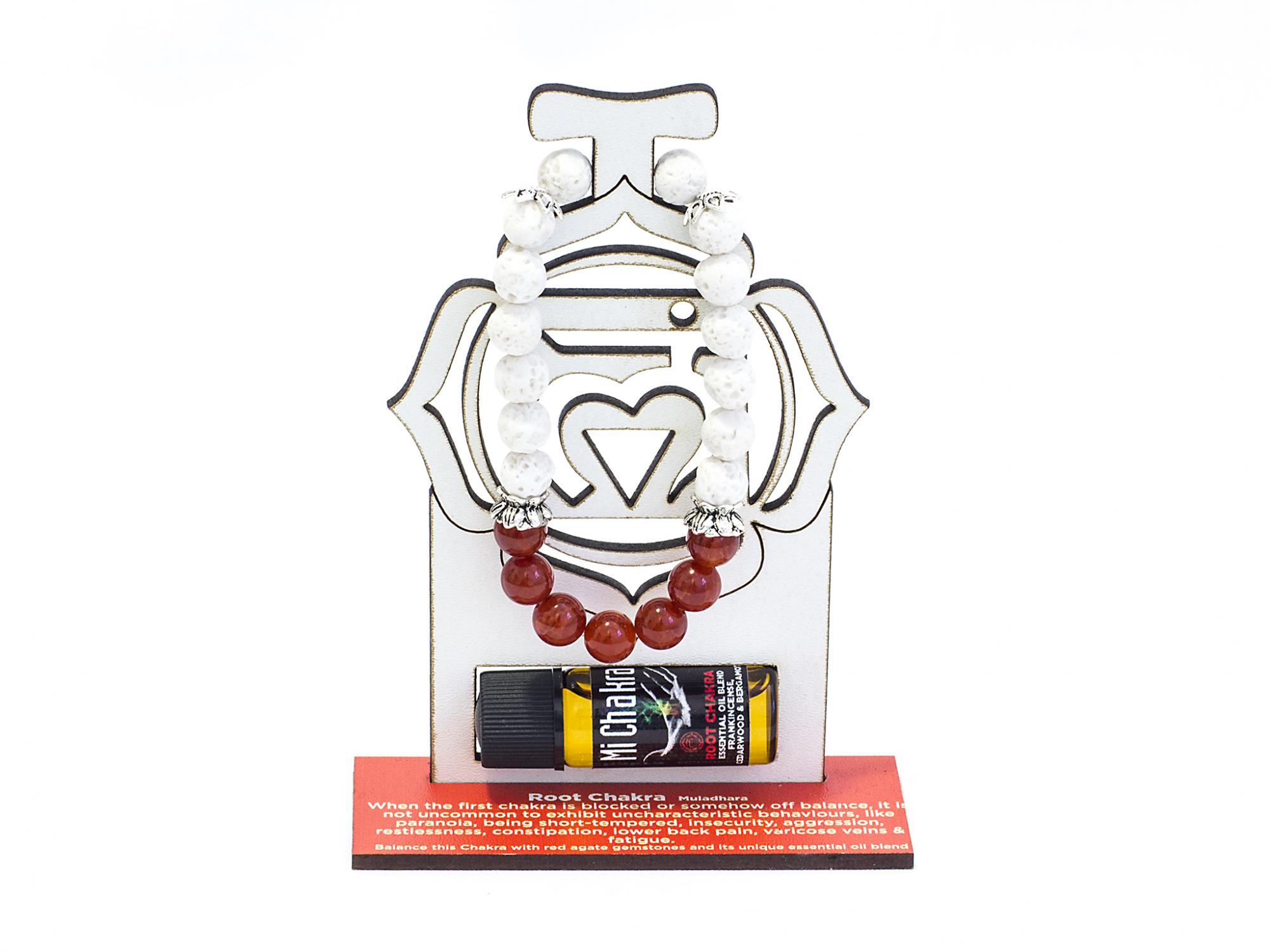 1. Root Chakra Diffuser Bracelet White Lava