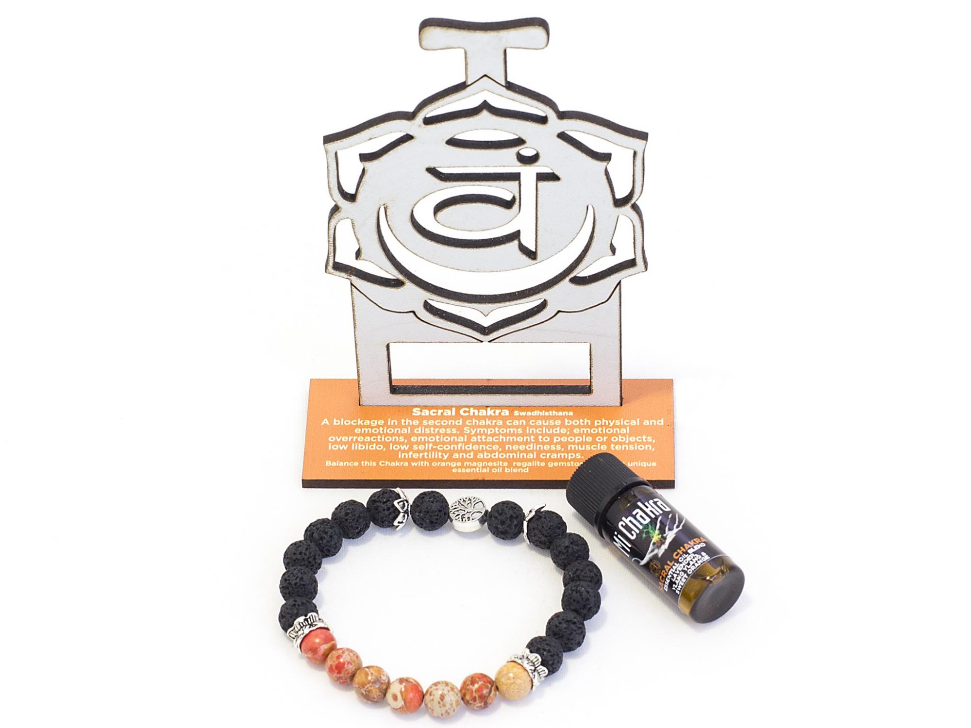 2. Sacral Chakra Diffuser Bracelet Black Lava