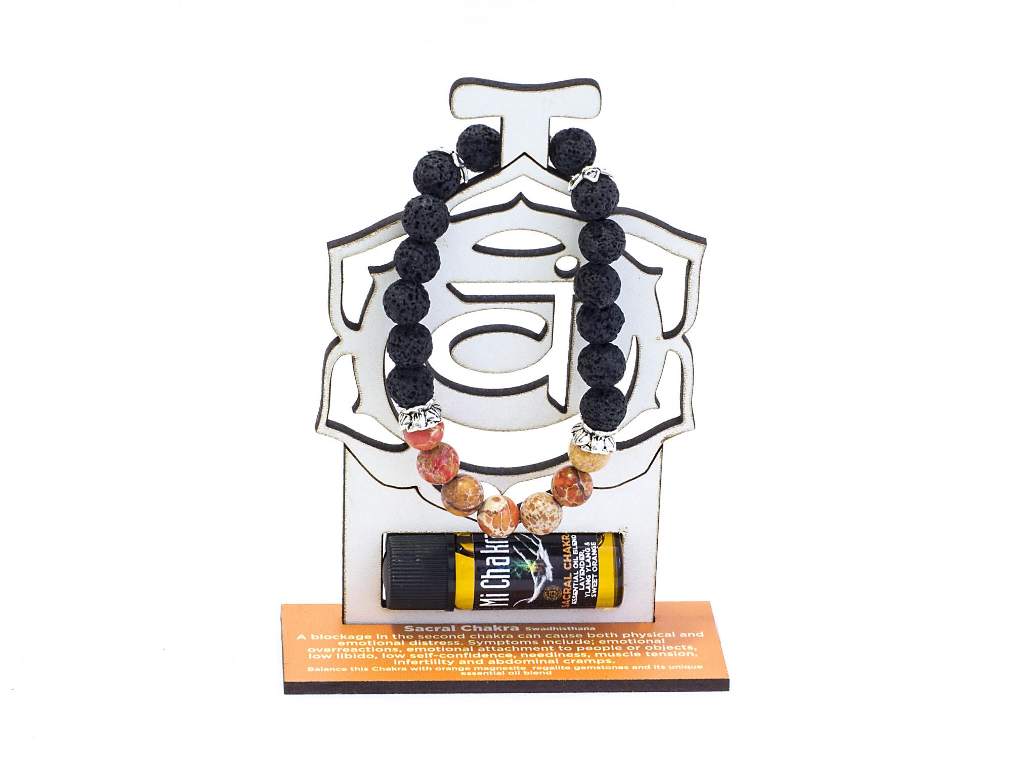 2. Sacral Chakra Diffuser Bracelet Black Lava