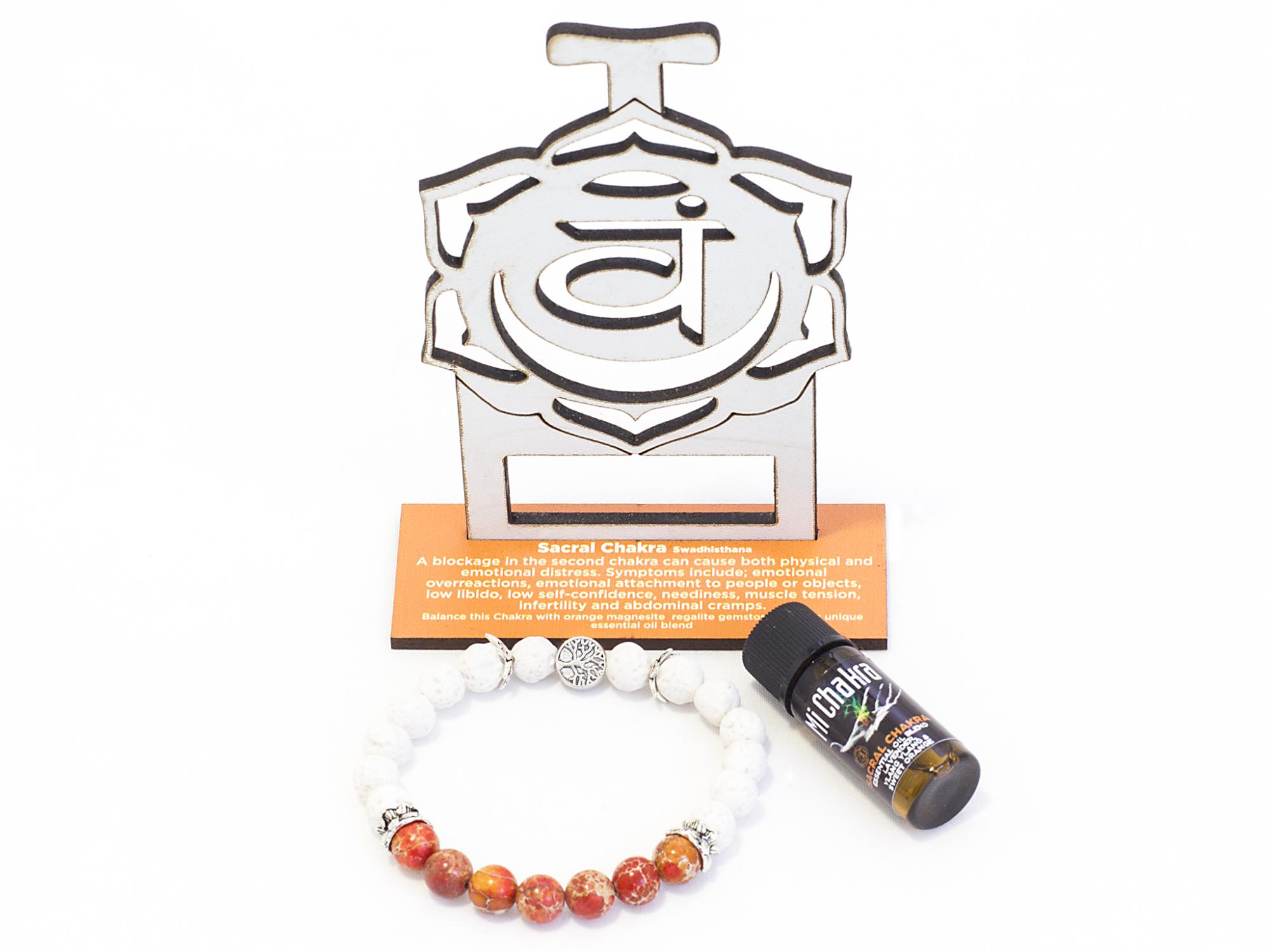 2. Sacral Chakra Diffuser Bracelet White Lava