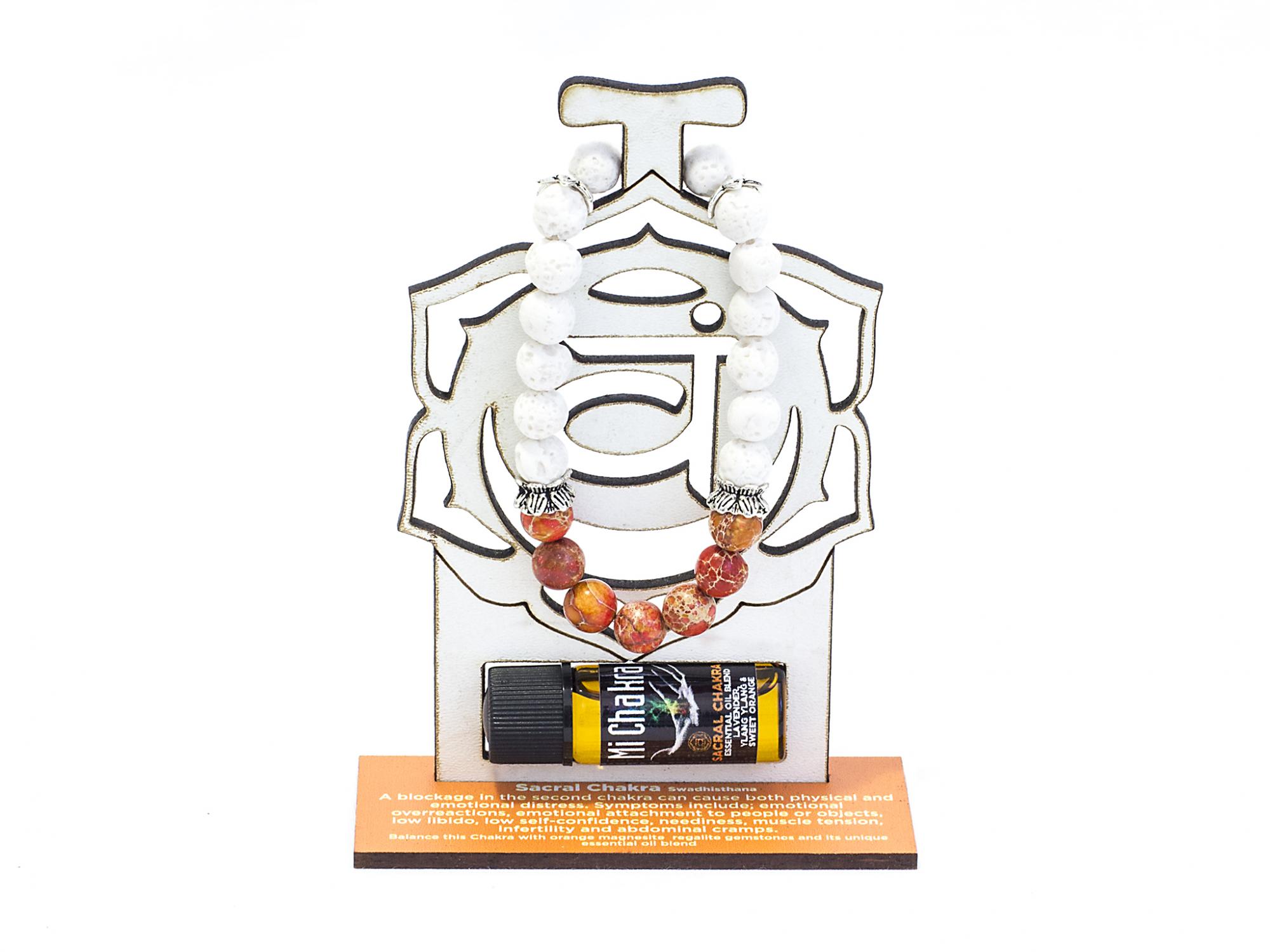 2. Sacral Chakra Diffuser Bracelet White Lava