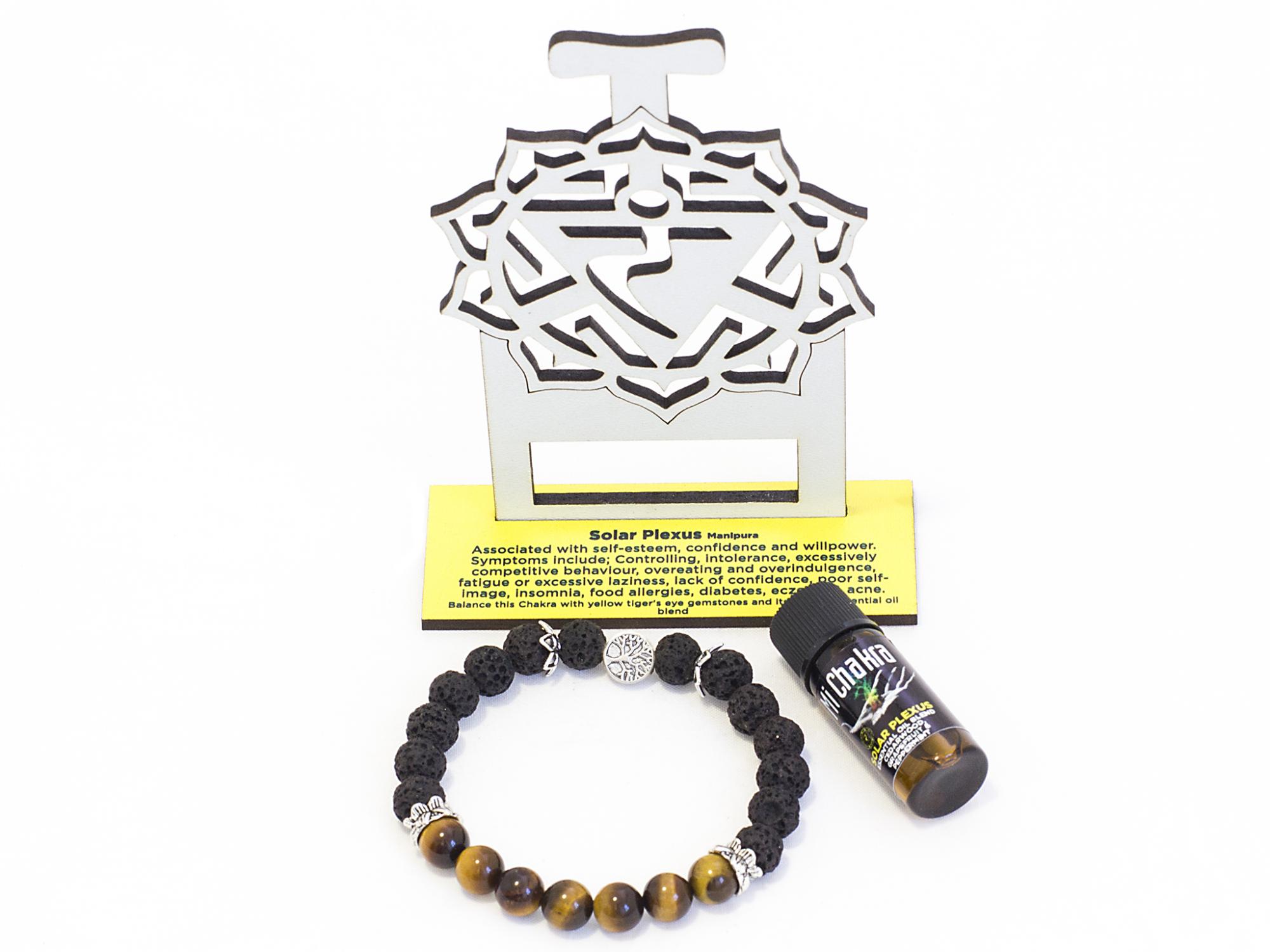 3. Solar Plexus Chakra Diffuser Bracelet Black Lava