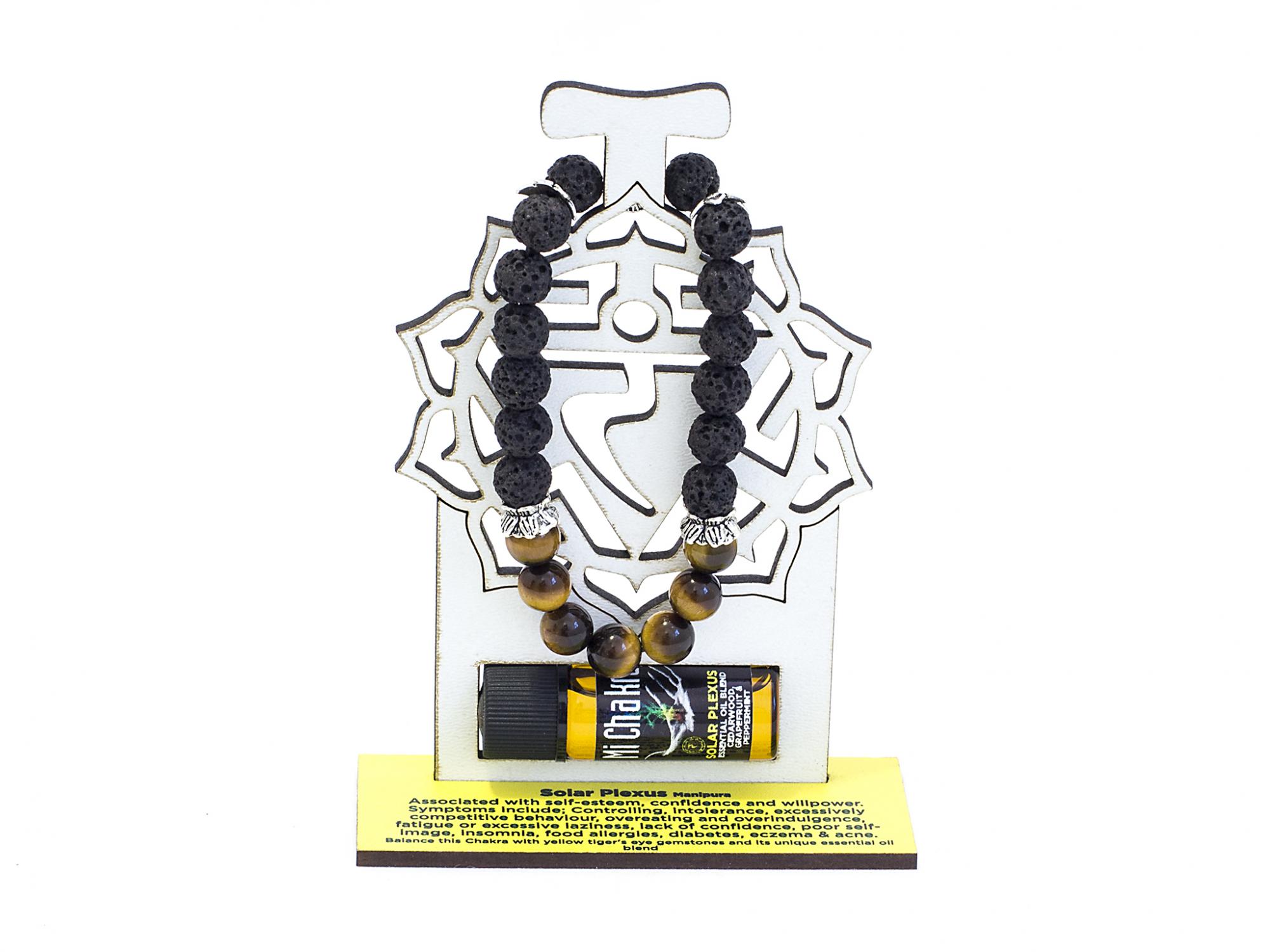 3. Solar Plexus Chakra Diffuser Bracelet Black Lava