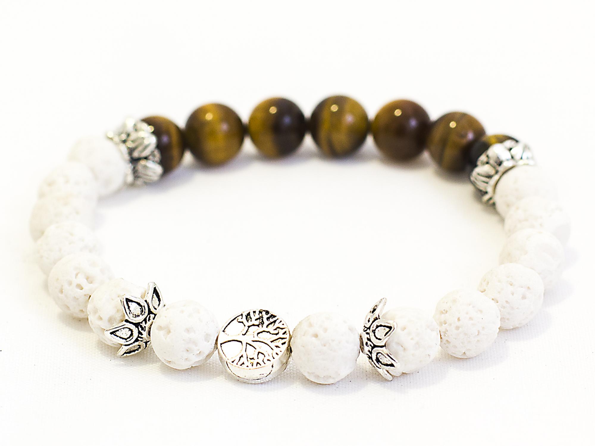 3. Solar Plexus Chakra Diffuser Bracelet White Lava