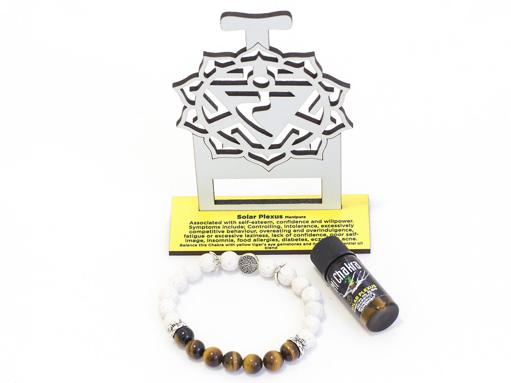 3. Solar Plexus Chakra Diffuser Bracelet White Lava