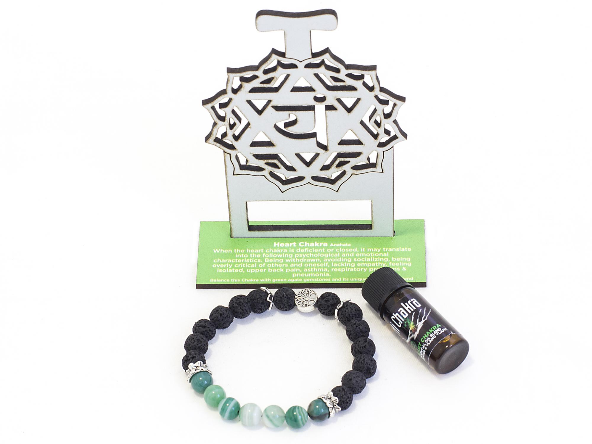 4. Heart Chakra Diffuser Bracelet Black Lava