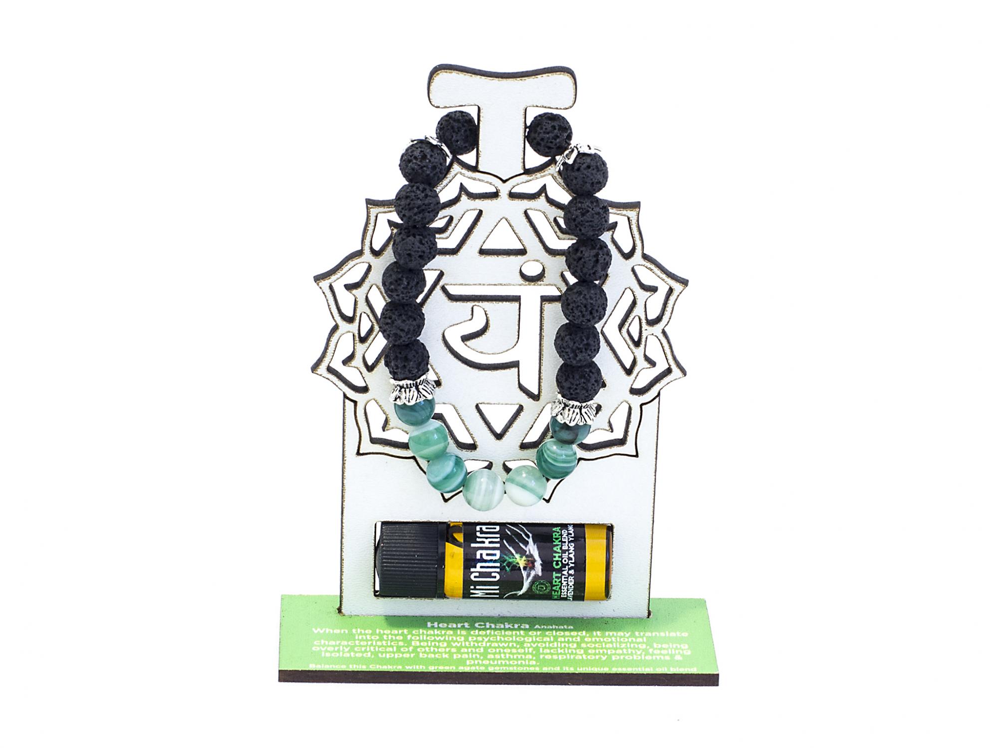 4. Heart Chakra Diffuser Bracelet Black Lava