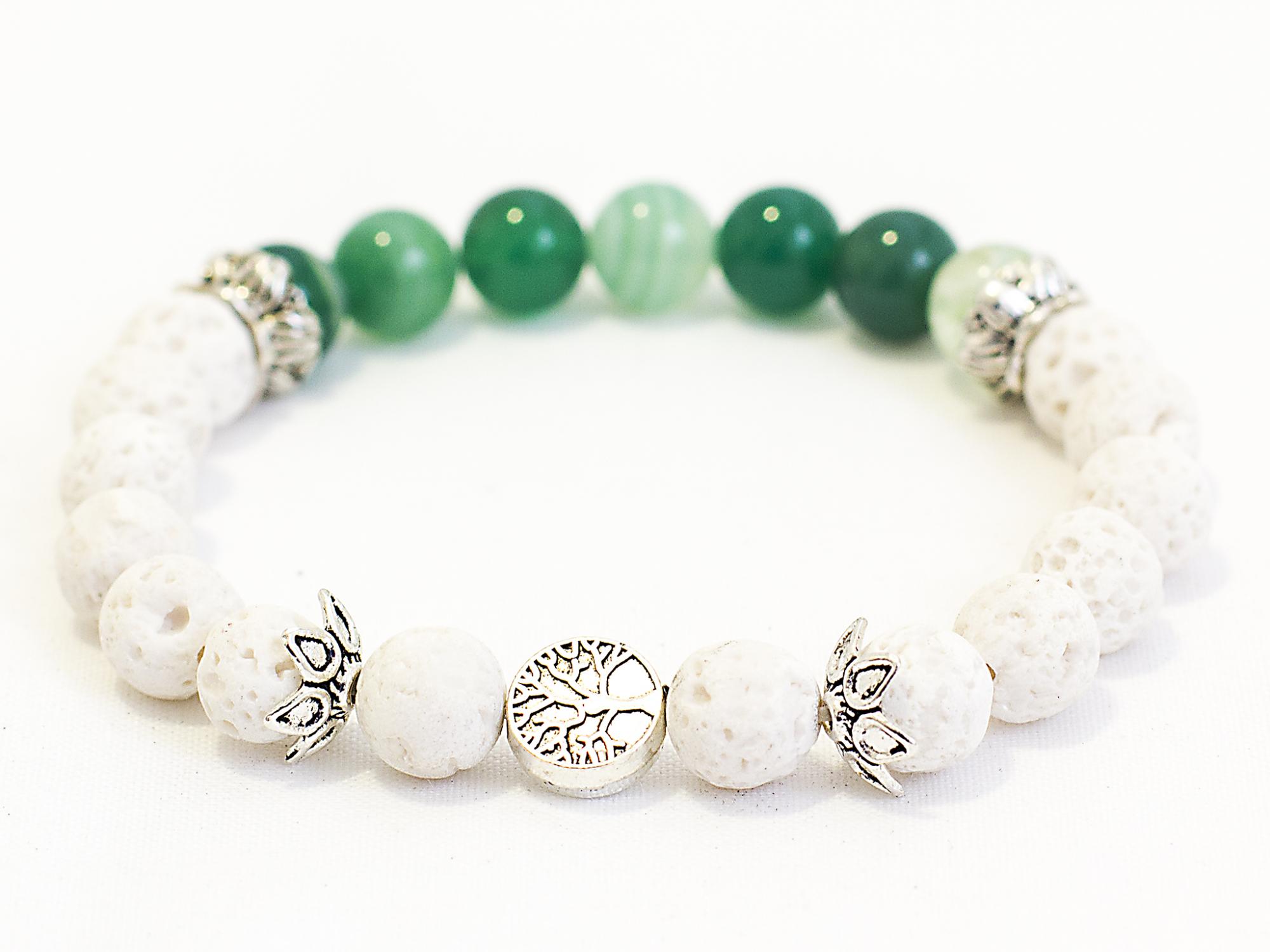 4. Heart Chakra Diffuser Bracelet White Lava