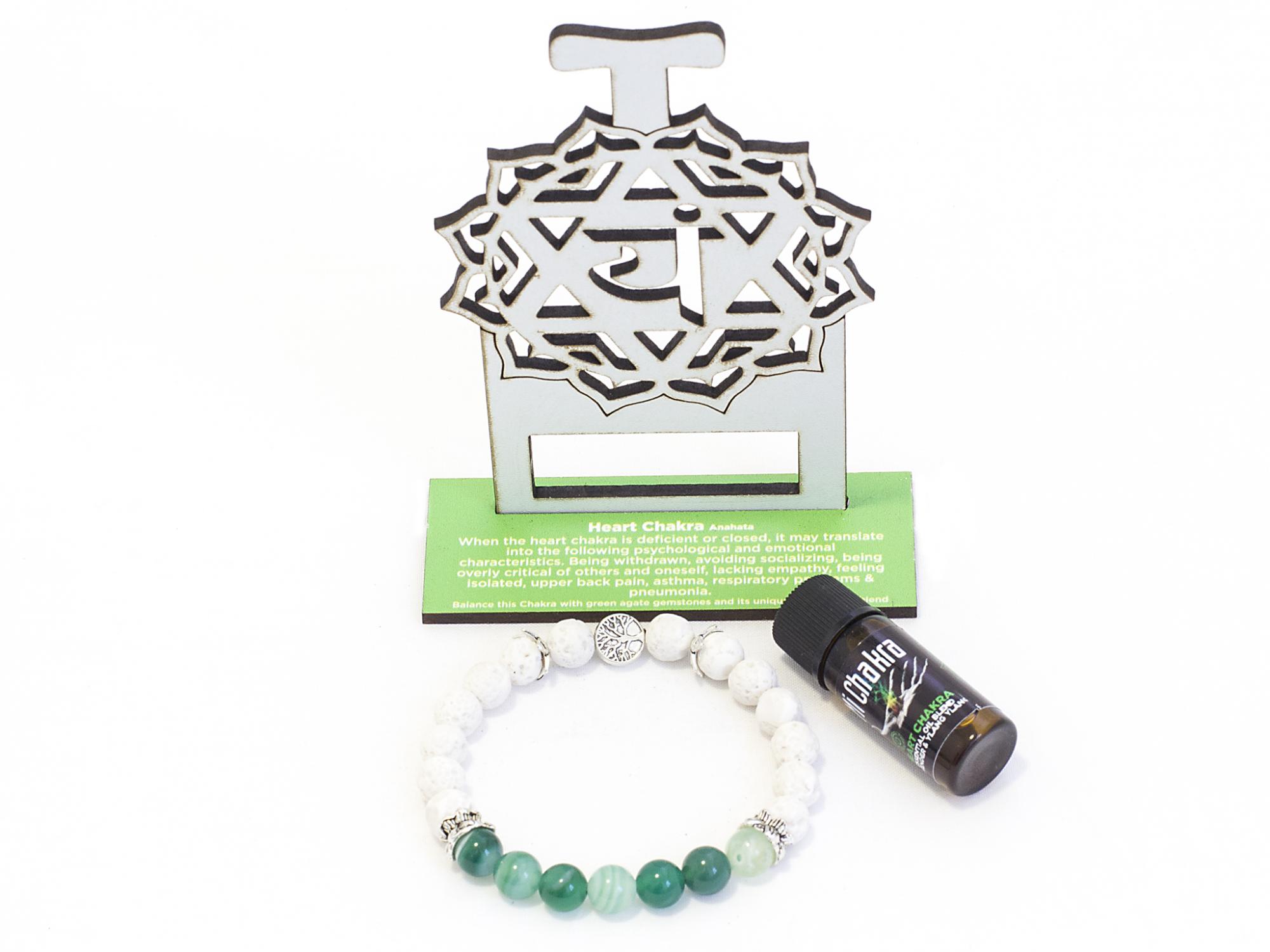 4. Heart Chakra Diffuser Bracelet White Lava