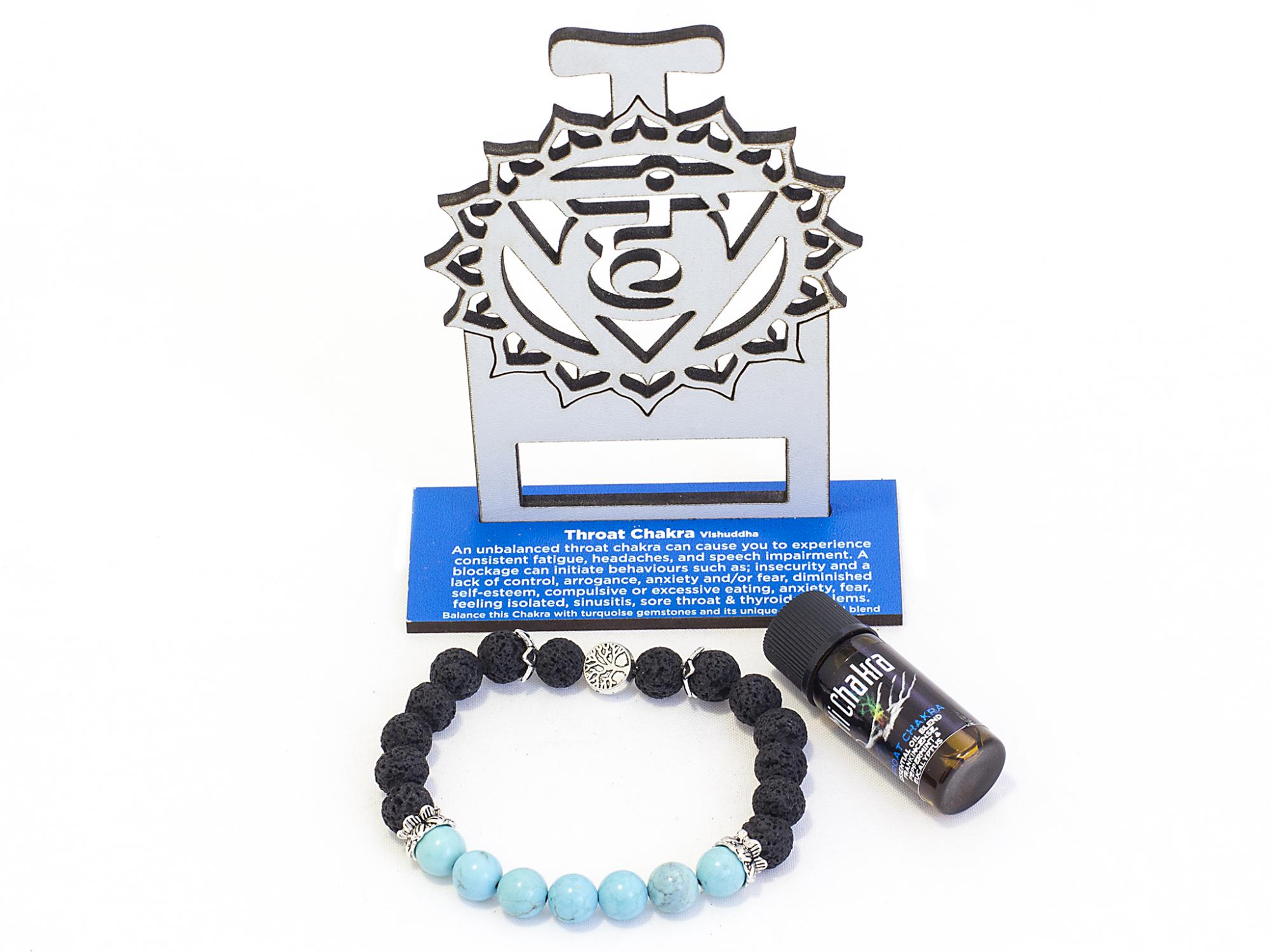 5. Throat Chakra Diffuser Bracelet Black Lava