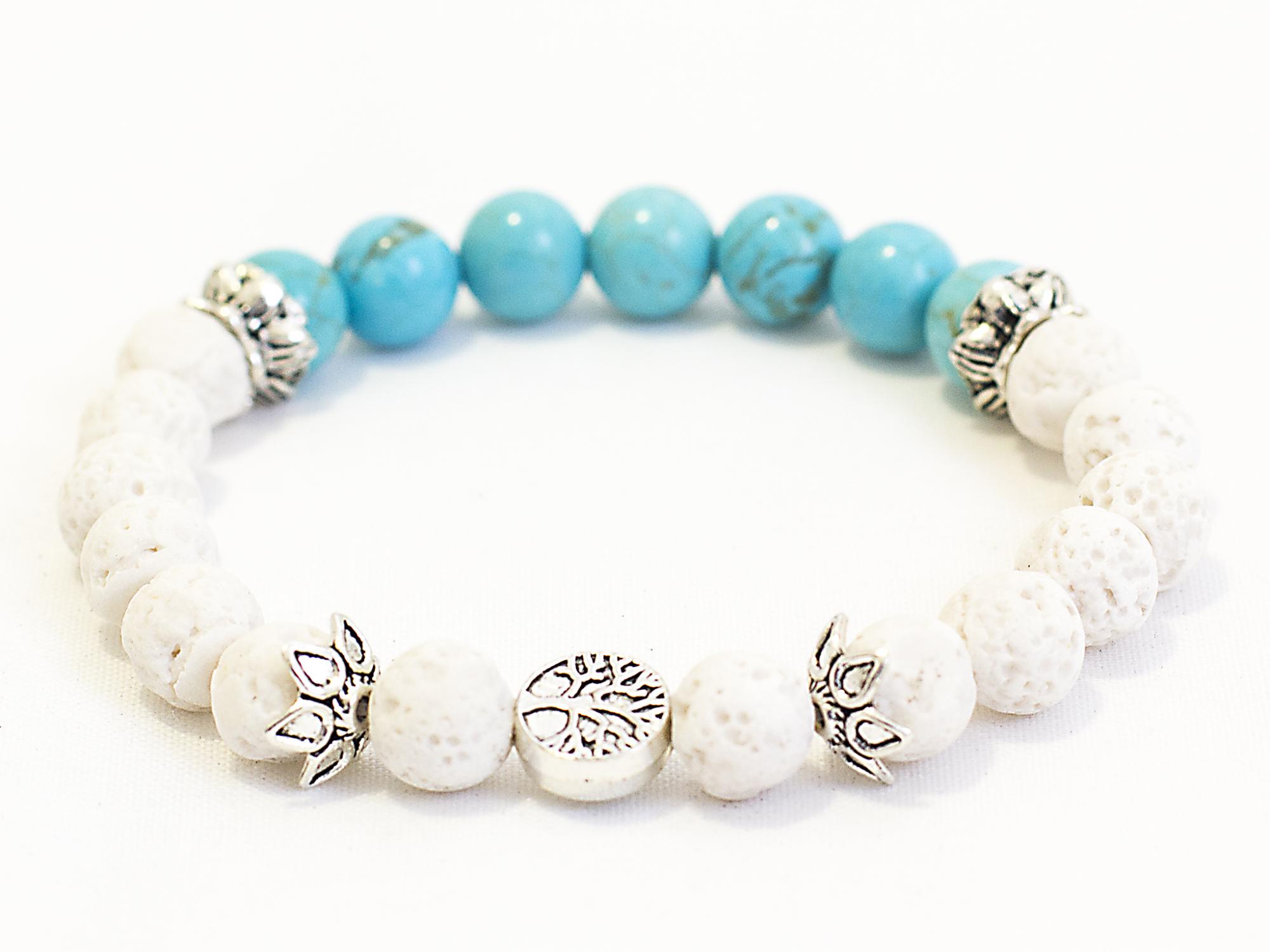 5. Throat Chakra Diffuser Bracelet White Lava