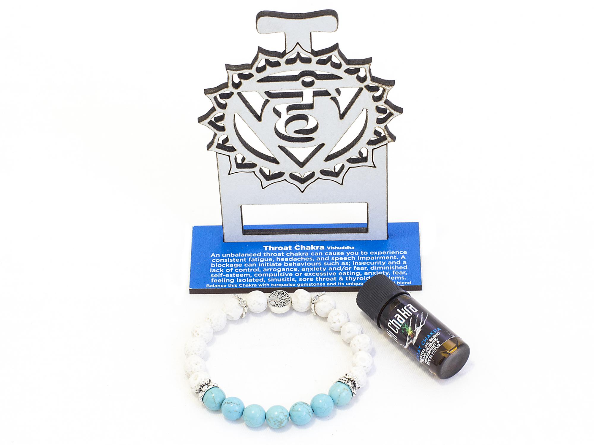 5. Throat Chakra Diffuser Bracelet White Lava