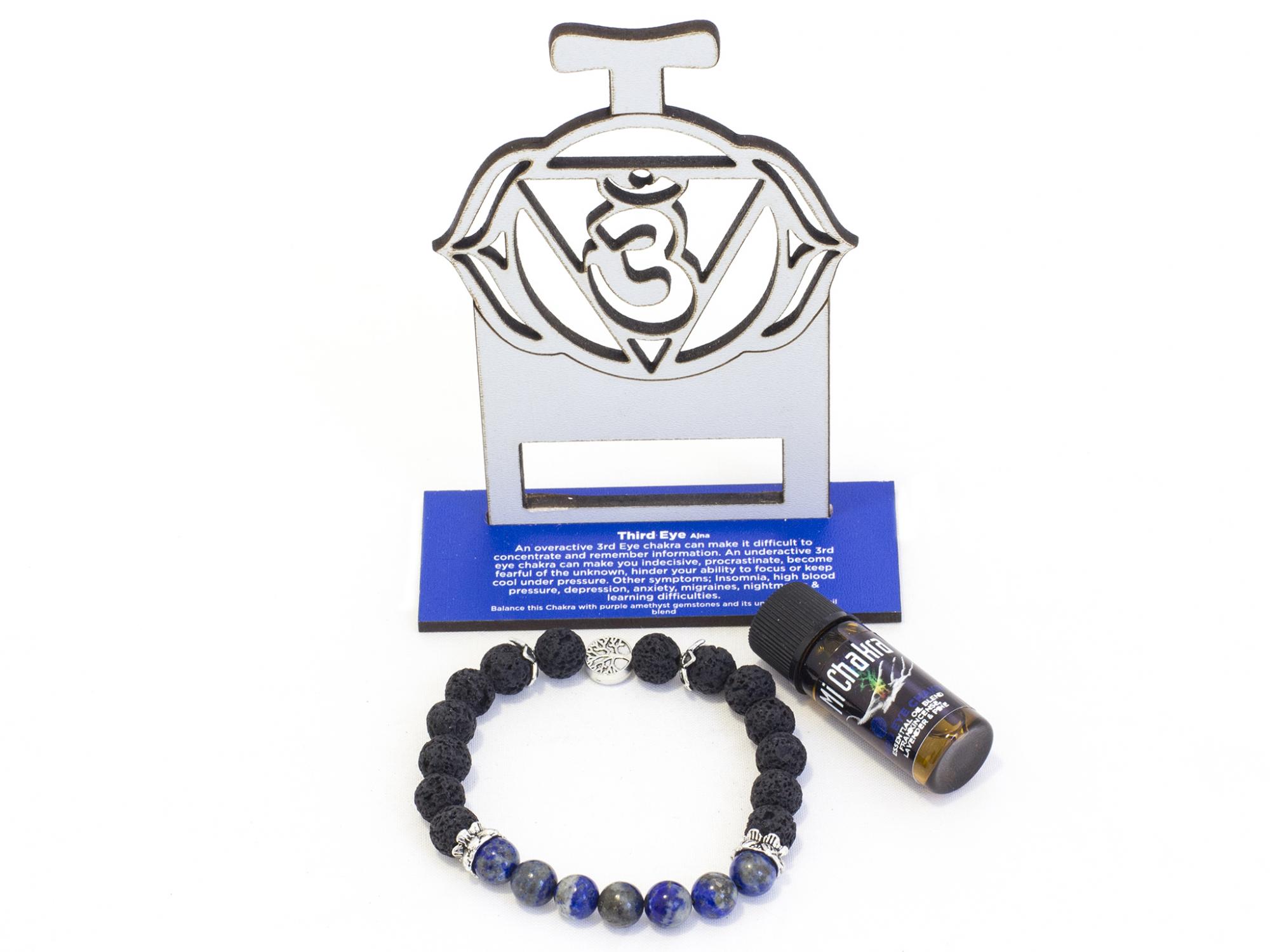 6. 3rd Eye Chakra Diffuser Bracelet Black Lava