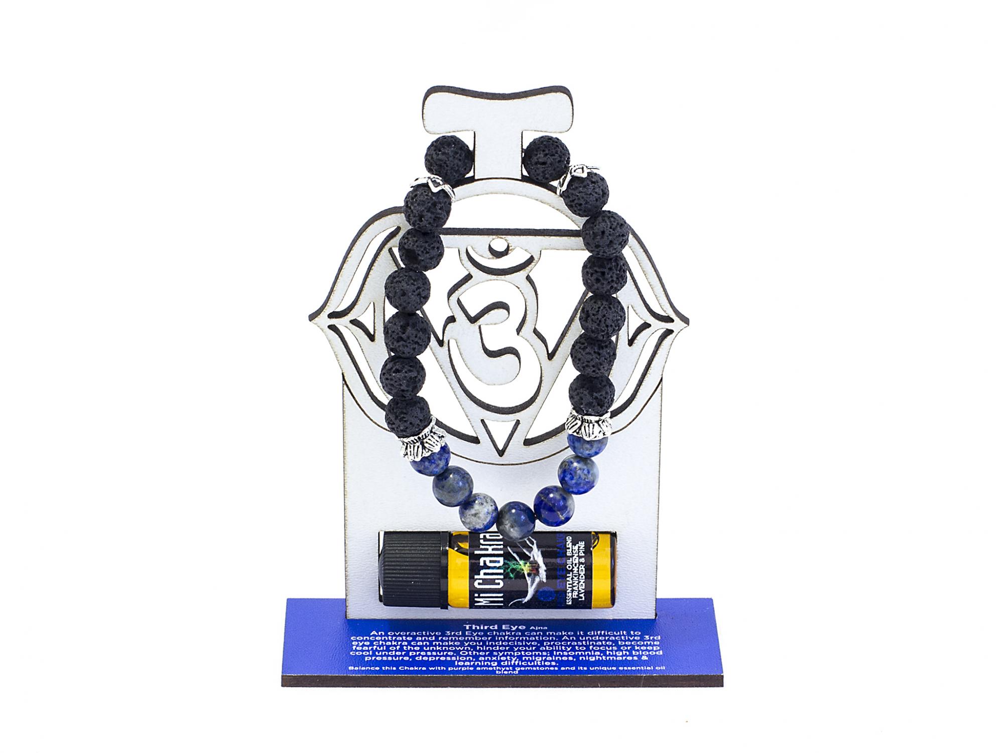 6. 3rd Eye Chakra Diffuser Bracelet Black Lava