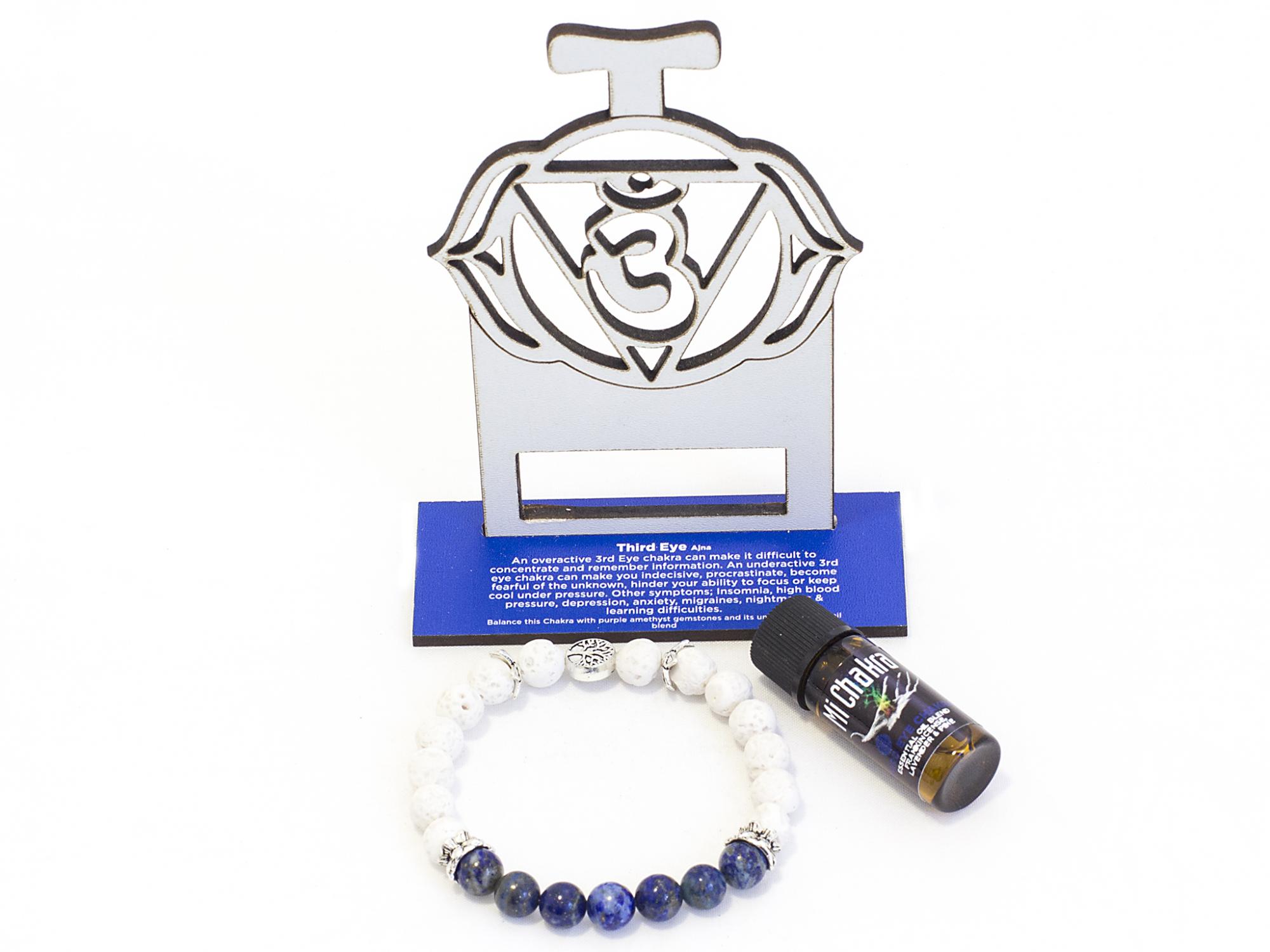 6. 3rd Eye Chakra Diffuser Bracelet White Lava