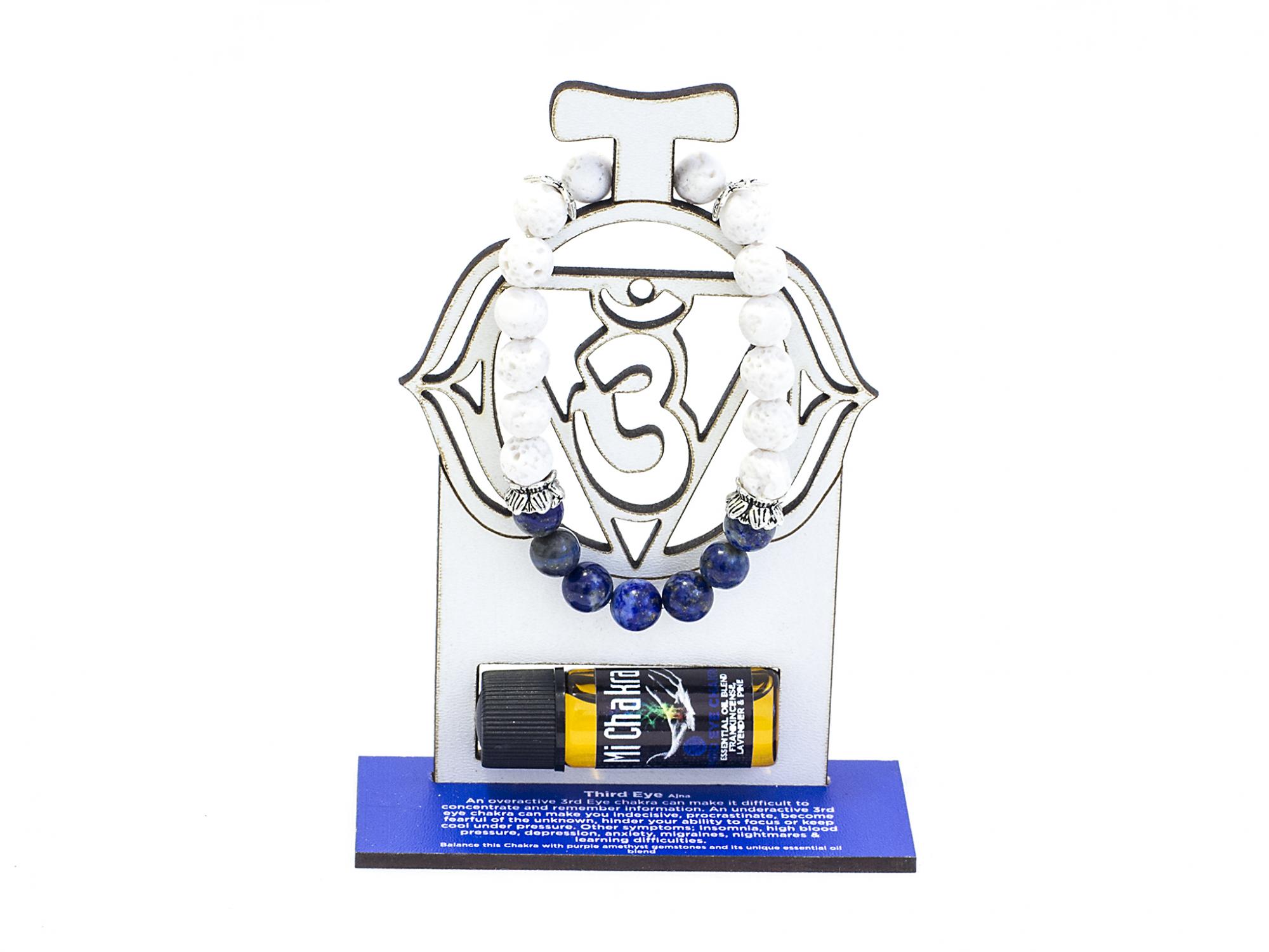 6. 3rd Eye Chakra Diffuser Bracelet White Lava