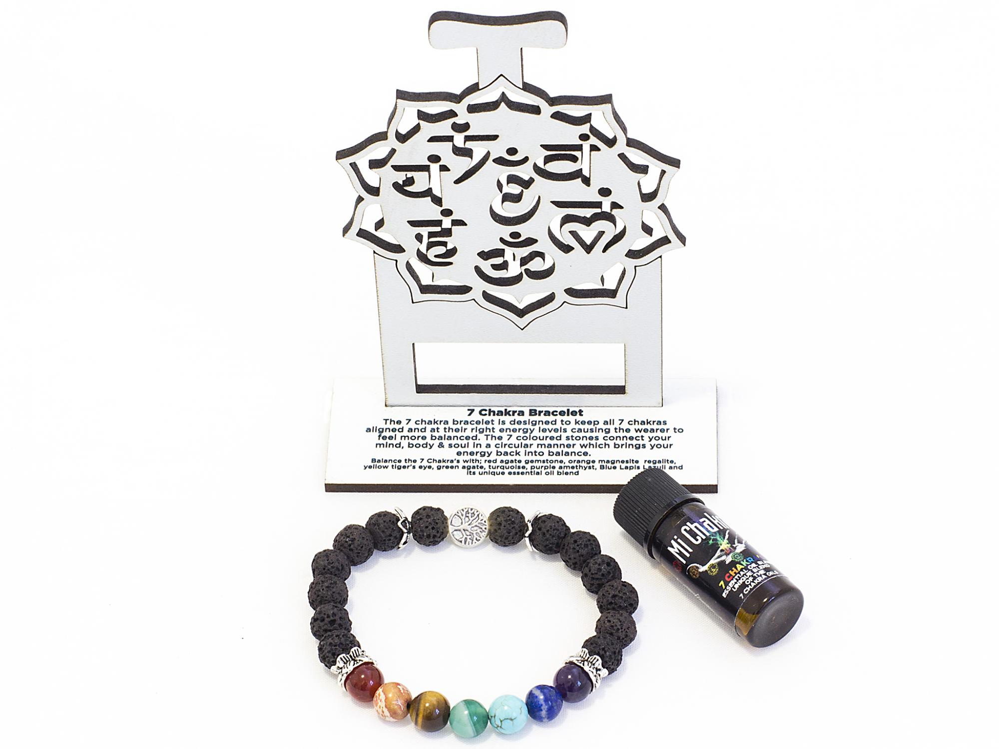 7 Chakra Diffuser Bracelet Black Lava