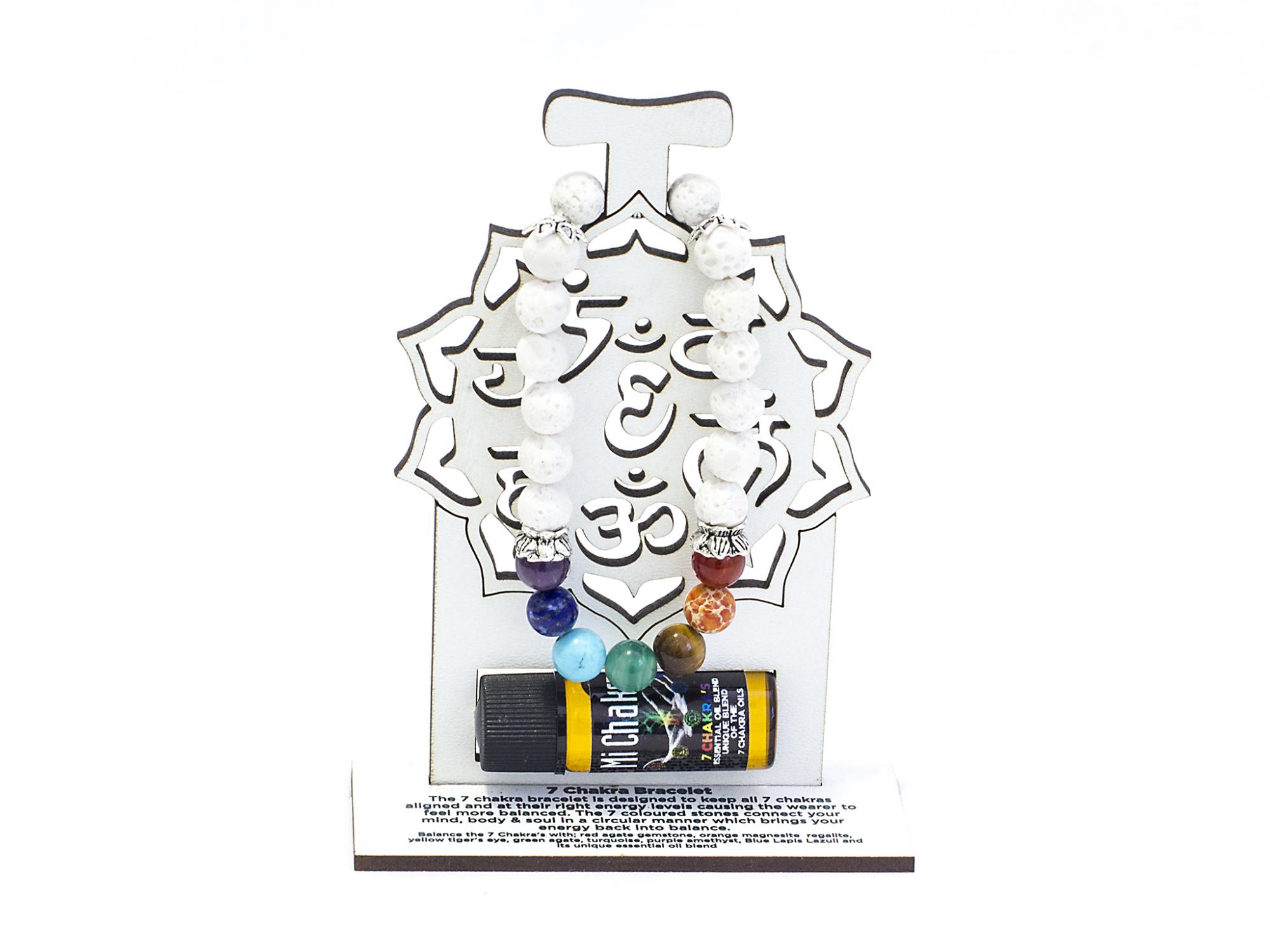 8. 7 Chakra Diffuser Bracelet White Lava