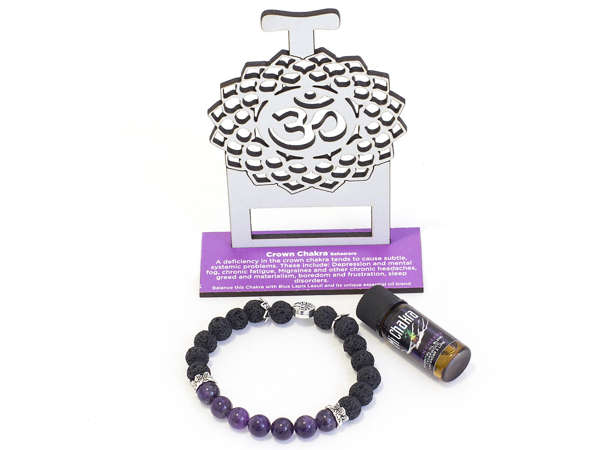 7. Crown Chakra Diffuser Bracelet Black Lava