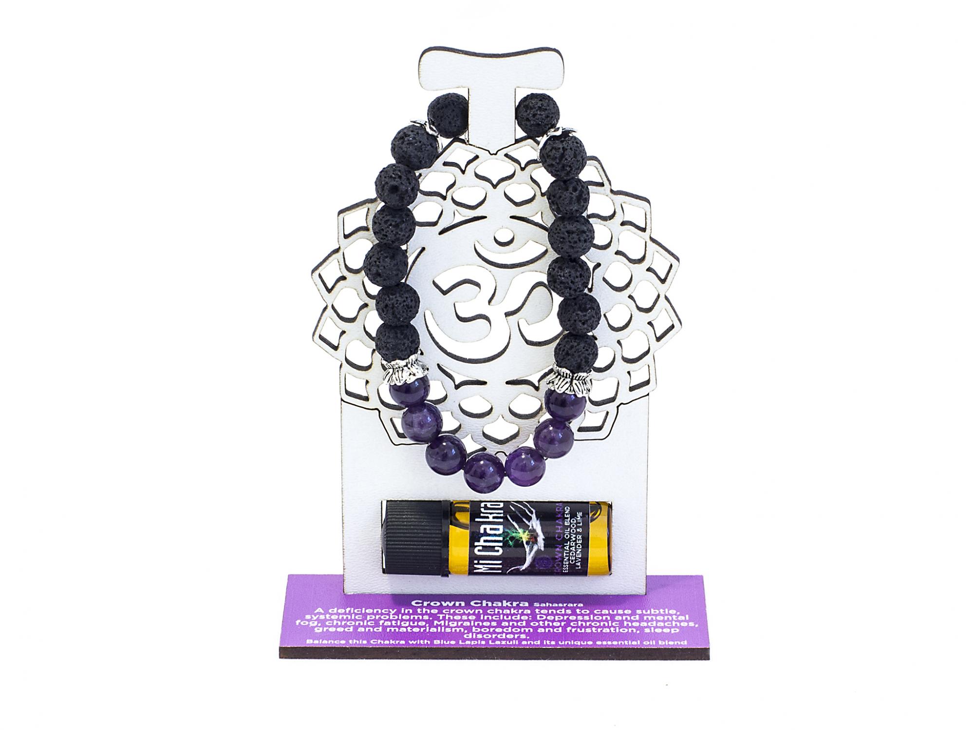 7. Crown Chakra Diffuser Bracelet Black Lava