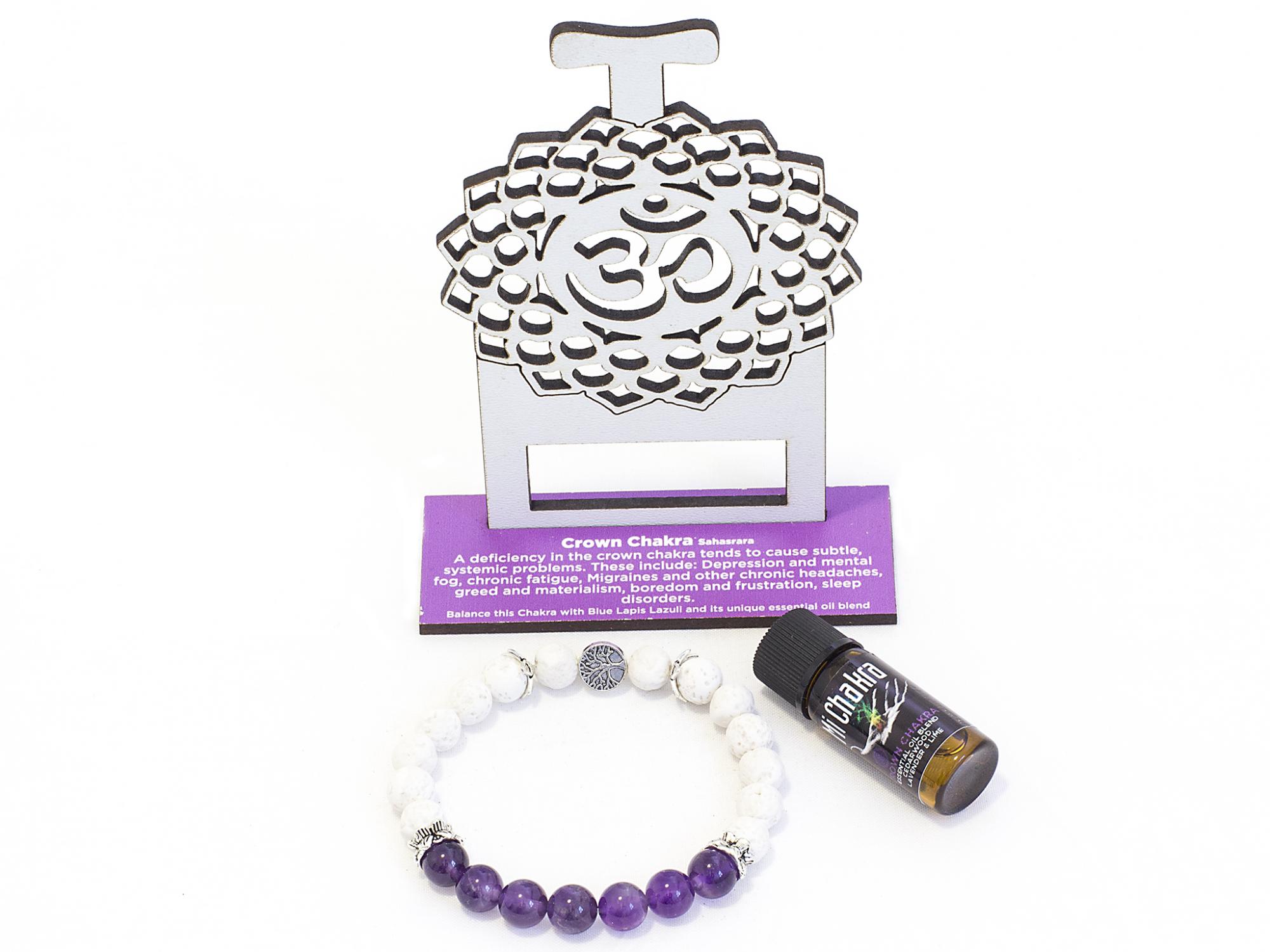 7. Crown Chakra Diffuser Bracelet White Lava