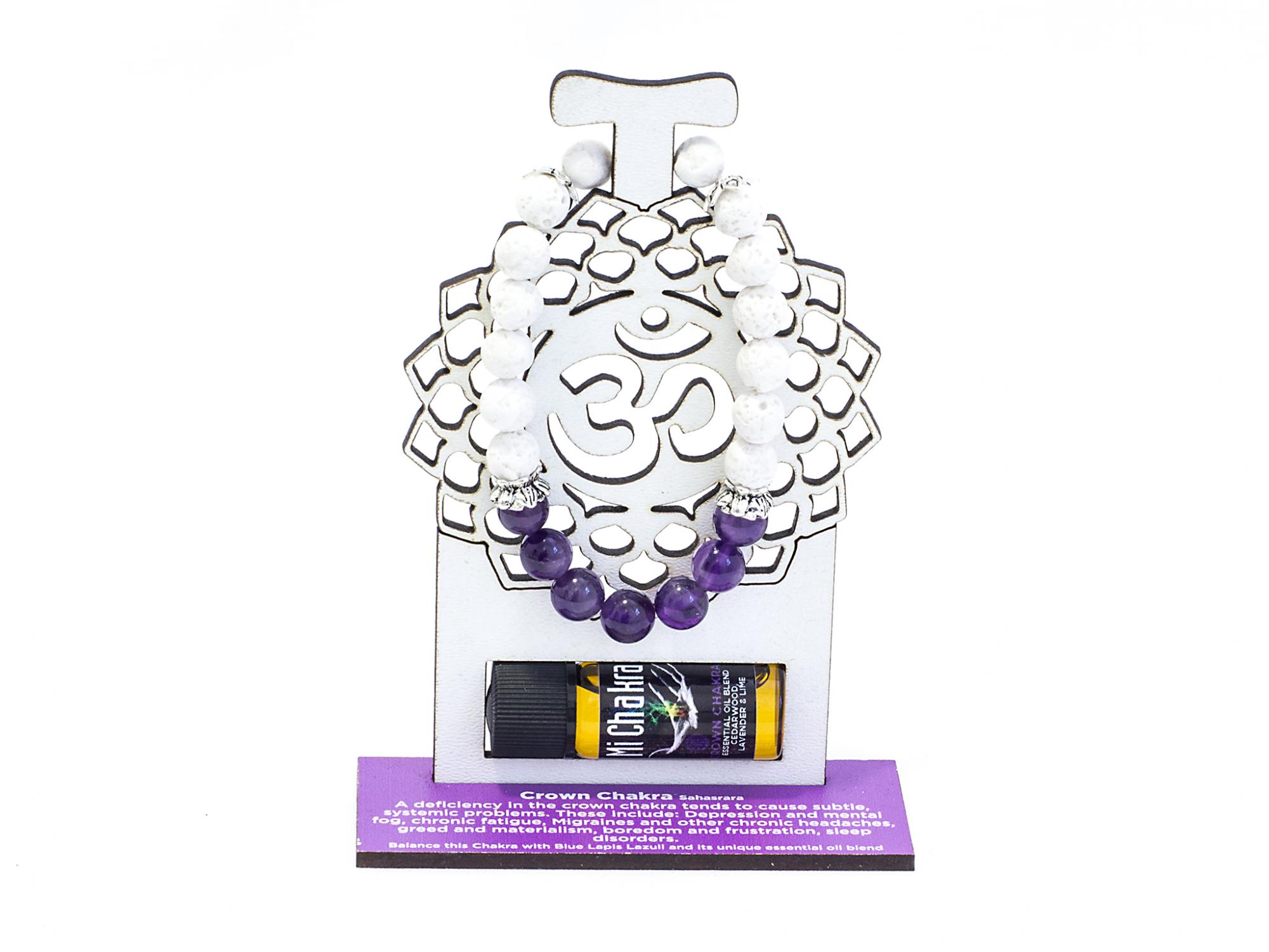 7. Crown Chakra Diffuser Bracelet White Lava