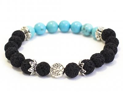 5. Throat Chakra Diffuser Bracelet Black Lava