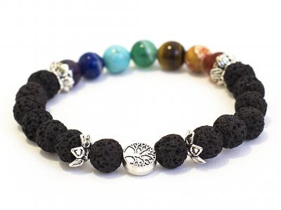 7 Chakra Diffuser Bracelet Black Lava